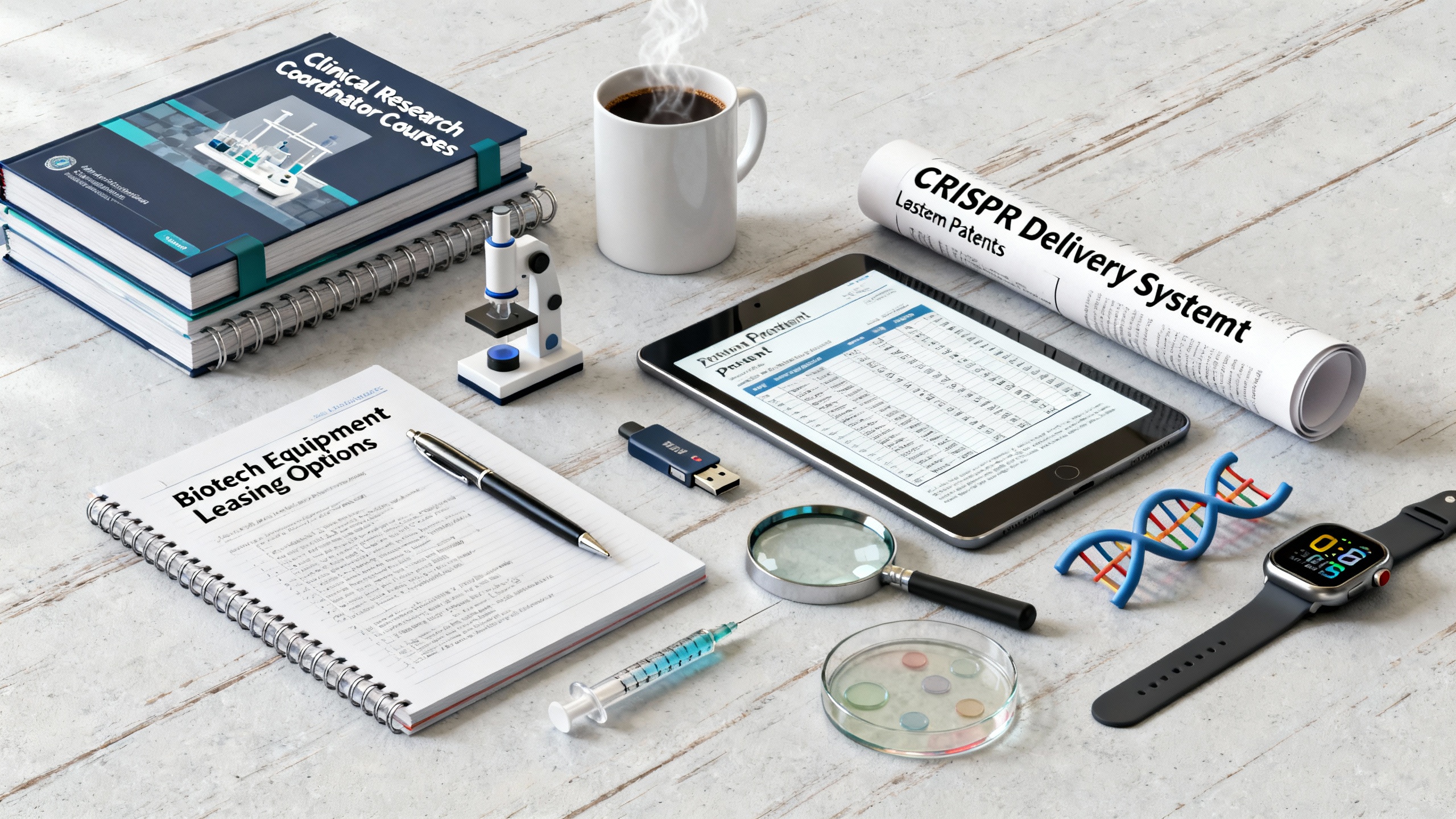2024 Comprehensive Biotech Industry Guide: Equipment Leasing Options, CRISPR Delivery System Patents, Clinical Research Coordinator Courses & Synthetic Meat Regulatory Hurdles