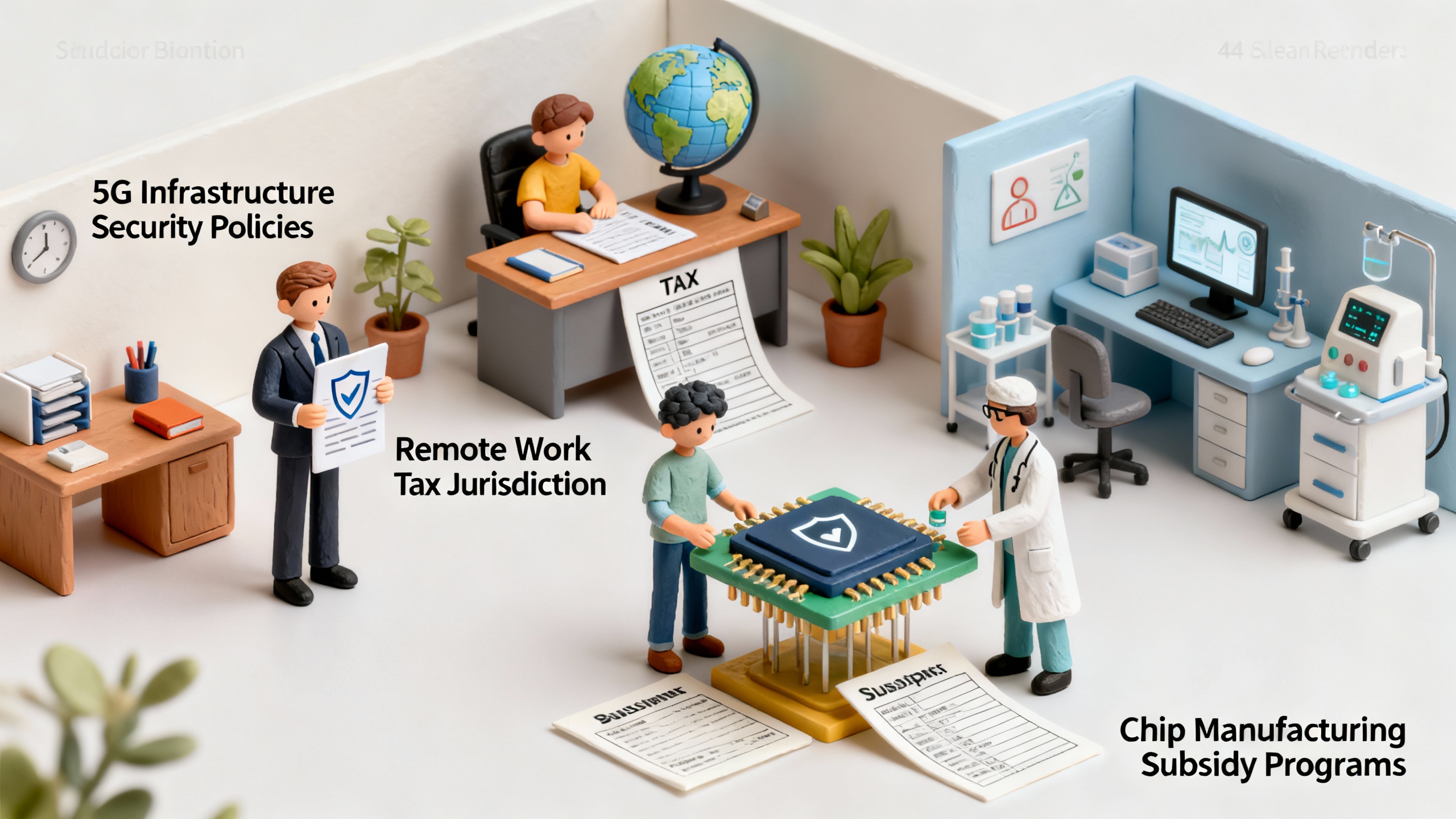 5G Infrastructure Security Policies, AI Ethics Compliance Certifications & Chip Subsidy Programs: Global Regulatory Frameworks and Remote Work Tax Jurisdictions Guide (2024)