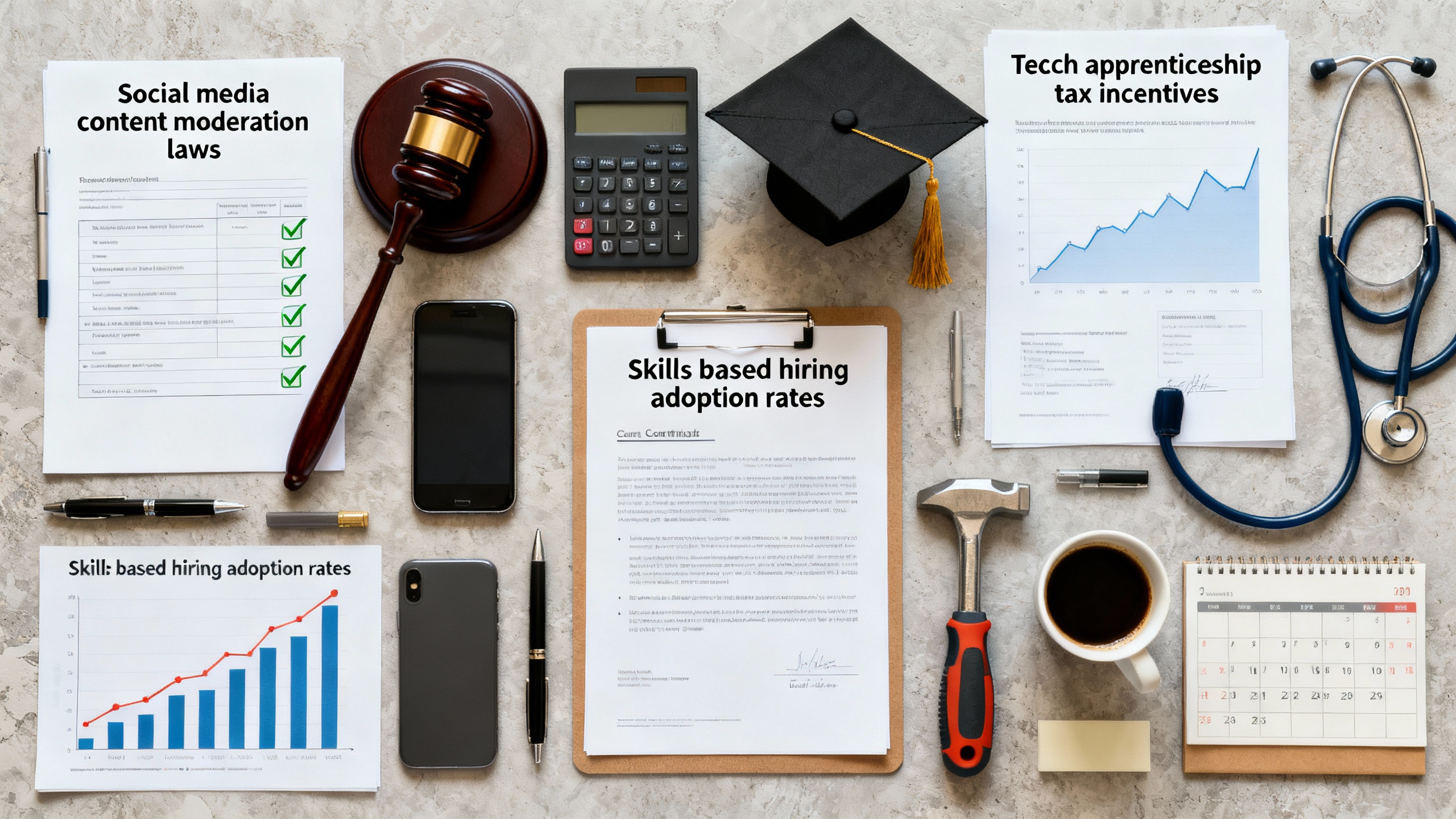 2024 Comprehensive Guide: Skills-Based Hiring Adoption Rates, Social Media Content Moderation Laws & Tech Apprenticeship Tax Incentives – Trends, Barriers & Policy Analysis